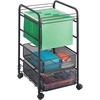 image:imageSafco Onyx Rolling Cart with 2 File Drawers Fits LetterSize Hanging Folders Durable Steel Mesh Construction Black2 Storage Drawers