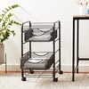 image:imageSafco Onyx Rolling Cart with 2 File Drawers Fits LetterSize Hanging Folders Durable Steel Mesh Construction Black2 Storage Drawers