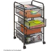 image:imageSafco Onyx Rolling Cart with 2 File Drawers Fits LetterSize Hanging Folders Durable Steel Mesh Construction Black4 Storage Drawers