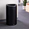 image:imageSafco Open Top Trash Can 30 Gallon Stainless Steel Modern Garbage Can for Indoor Use WhiteBlack