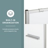 image:imageSafco Products Impromptu Full Collaboration Whiteboard Screen 8511BL Black 42W x 72H DoubleSided Magnetic Dry Erase Board CommercialGrade Steel Frame Swivel Wheels Accessory ShelfGrey