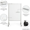 image:imageSafco Products Impromptu Full Collaboration Whiteboard Screen 8511BL Black 42W x 72H DoubleSided Magnetic Dry Erase Board CommercialGrade Steel Frame Swivel Wheels Accessory ShelfGrey