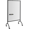 image:imageSafco Products Impromptu Full Collaboration Whiteboard Screen 8511BL Black 42W x 72H DoubleSided Magnetic Dry Erase Board CommercialGrade Steel Frame Swivel Wheels Accessory ShelfBlack