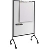 image:imageSafco Products Impromptu Full Collaboration Whiteboard Screen 8511BL Black 42W x 72H DoubleSided Magnetic Dry Erase Board CommercialGrade Steel Frame Swivel Wheels Accessory ShelfBlack