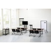 image:imageSafco Products Impromptu Full Collaboration Whiteboard Screen 8511BL Black 42W x 72H DoubleSided Magnetic Dry Erase Board CommercialGrade Steel Frame Swivel Wheels Accessory ShelfBlack