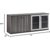 image:imageSafco Products Medina Modern Office Storage Wall Cabinet with Wood and Glass Doors 72W x 20D x 29 12H Gray SteelGray Steel