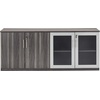 image:imageSafco Products Medina Modern Office Storage Wall Cabinet with Wood and Glass Doors 72W x 20D x 29 12H Gray SteelGray Steel