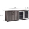 image:imageSafco Products Medina Modern Office Storage Wall Cabinet with Wood and Glass Doors 72W x 20D x 29 12H Gray SteelGray Steel