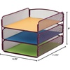 image:imageSafco Products Onyx Mesh 3 Tray Desktop Organizer 3271WE Wine Powder Coat Finish Durable Steel Mesh Construction