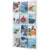 image:imageSafco Reveal Literature Rack 12 Magazine Holder Wall Mountable Thermoformed Plastic Resin Construction No Sharp Edges or Corners Acrylic Clear
