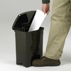 image:imageSafco Step On Plastic Trash Can with Foot Pedal 23 Gallon Garbage Can for Kitchen Indoor or Outdoor Use Hands Free BlackBlack