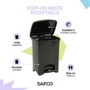 image:imageSafco Step On Plastic Trash Can with Foot Pedal 23 Gallon Garbage Can for Kitchen Indoor or Outdoor Use Hands Free BlackBlack
