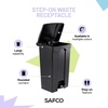 image:imageSafco Step On Plastic Trash Can with Foot Pedal 23 Gallon Garbage Can for Kitchen Indoor or Outdoor Use Hands Free BlackBlack