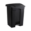 image:imageSafco Step On Plastic Trash Can with Foot Pedal 23 Gallon Garbage Can for Kitchen Indoor or Outdoor Use Hands Free BlackBlack