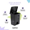 image:imageSafco Step On Plastic Trash Can with Foot Pedal 23 Gallon Garbage Can for Kitchen Indoor or Outdoor Use Hands Free BlackBlack