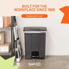 image:imageSafco Step On Plastic Trash Can with Foot Pedal 23 Gallon Garbage Can for Kitchen Indoor or Outdoor Use Hands Free BlackBlack