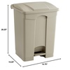image:imageSafco Step On Plastic Trash Can with Foot Pedal 23 Gallon Garbage Can for Kitchen Indoor or Outdoor Use Hands Free BlackTan