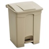 image:imageSafco Step On Plastic Trash Can with Foot Pedal 23 Gallon Garbage Can for Kitchen Indoor or Outdoor Use Hands Free BlackTan