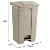 image:imageSafco Step On Plastic Trash Can with Foot Pedal 23 Gallon Garbage Can for Kitchen Indoor or Outdoor Use Hands Free BlackTan