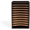 image:imageSafco Vertical Literature Organizer 11 Compartments Office and Classroom Mailbox with Adjustable Shelves Wood Paper and Mail Sorter Modern GrayBlack