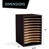 image:imageSafco Vertical Literature Organizer 11 Compartments Office and Classroom Mailbox with Adjustable Shelves Wood Paper and Mail Sorter Modern GrayBlack