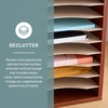 image:imageSafco Vertical Literature Organizer 11 Compartments Office and Classroom Mailbox with Adjustable Shelves Wood Paper and Mail Sorter Modern GrayCherry