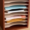 image:imageSafco Vertical Literature Organizer 11 Compartments Office and Classroom Mailbox with Adjustable Shelves Wood Paper and Mail Sorter Modern GrayCherry