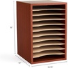 image:imageSafco Vertical Literature Organizer 11 Compartments Office and Classroom Mailbox with Adjustable Shelves Wood Paper and Mail Sorter Modern GrayCherry