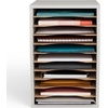 image:imageSafco Vertical Literature Organizer 11 Compartments Office and Classroom Mailbox with Adjustable Shelves Wood Paper and Mail Sorter Modern GrayGray