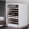 image:imageSafco Vertical Literature Organizer 11 Compartments Office and Classroom Mailbox with Adjustable Shelves Wood Paper and Mail Sorter Modern GrayGray