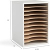 image:imageSafco Vertical Literature Organizer 11 Compartments Office and Classroom Mailbox with Adjustable Shelves Wood Paper and Mail Sorter Modern GrayGray