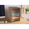 image:imageSafco Vertical Literature Organizer 11 Compartments Office and Classroom Mailbox with Adjustable Shelves Wood Paper and Mail Sorter Modern GrayGray Wood
