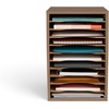 image:imageSafco Vertical Literature Organizer 11 Compartments Office and Classroom Mailbox with Adjustable Shelves Wood Paper and Mail Sorter Modern GrayGray Wood