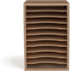 image:imageSafco Vertical Literature Organizer 11 Compartments Office and Classroom Mailbox with Adjustable Shelves Wood Paper and Mail Sorter Modern GrayGray Wood