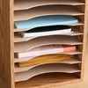 image:imageSafco Vertical Literature Organizer 11 Compartments Office and Classroom Mailbox with Adjustable Shelves Wood Paper and Mail Sorter Modern GrayMedium Oak