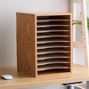 image:imageSafco Vertical Literature Organizer 11 Compartments Office and Classroom Mailbox with Adjustable Shelves Wood Paper and Mail Sorter Modern GrayMedium Oak