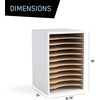 image:imageSafco Vertical Literature Organizer 11 Compartments Office and Classroom Mailbox with Adjustable Shelves Wood Paper and Mail Sorter Modern GrayWhite