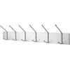 image:imageSafco Wall Mount Coat Rack 6Hooks for Hanging Coats Purses Bags Umbrellas for Hallways and Entryways Black and Satin Aluminum6 Hook