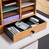 image:imageSafco Wooden Paper and Mail Organizer for Home Office and Classroom Adjustable Shelves and Stackable 12 Compartments with Drawers Modern Gray