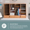 image:imageSafco Wooden Paper and Mail Organizer for Home Office and Classroom Adjustable Shelves and Stackable 12 Compartments with Drawers Modern Gray