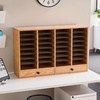 image:imageSafco Wooden Paper and Mail Organizer for Home Office and Classroom Adjustable Shelves and Stackable 12 Compartments with Drawers Modern Gray