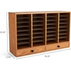 image:imageSafco Wooden Paper and Mail Organizer for Home Office and Classroom Adjustable Shelves and Stackable 12 Compartments with Drawers Modern Gray