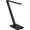 image:imageSafco 1001SL Vamp LED Modern ABS Desk Lamp with USB Port and Dimmer Switch SilverBlack