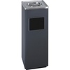 image:imageSafco 9696BL Outdoor Dual Ash amp Trash Waste Receptacle with Sandless Ash Urn 3Gallon Capacity Black Steel amp Chrome Accents