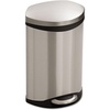 image:imageSafco Ellipse Step On Plastic Trash Can with Foot Pedal 3 Gallon Garbage Can for Kitchen Bedroom Office Hands Free RedSilver