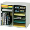 image:imageSafco Literature Organizer 12 Compartments Office and Classroom Mailbox with Adjustable Shelves Wood Paper and Mail Sorter Gray