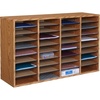 image:imageSafco Literature Organizer 36 Compartments Office and Classroom Mailbox with Adjustable Shelves Wood Paper and Mail Sorter Medium Oak