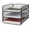 image:imageSafco Onyx Desk Organizer 3 Trays Office and Classroom Mailbox Paper and Mail Sorter Steel Mesh BlackBlack