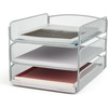 image:imageSafco Onyx Desk Organizer 3 Trays Office and Classroom Mailbox Paper and Mail Sorter Steel Mesh BlackSilver