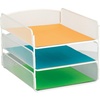 image:imageSafco Onyx Desk Organizer 3 Trays Office and Classroom Mailbox Paper and Mail Sorter Steel Mesh White
